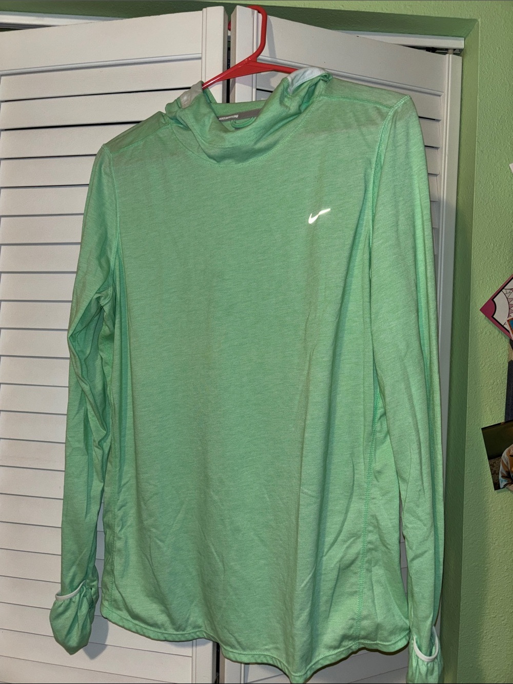 Nike Mint Green Hooded Long Sleeve Top